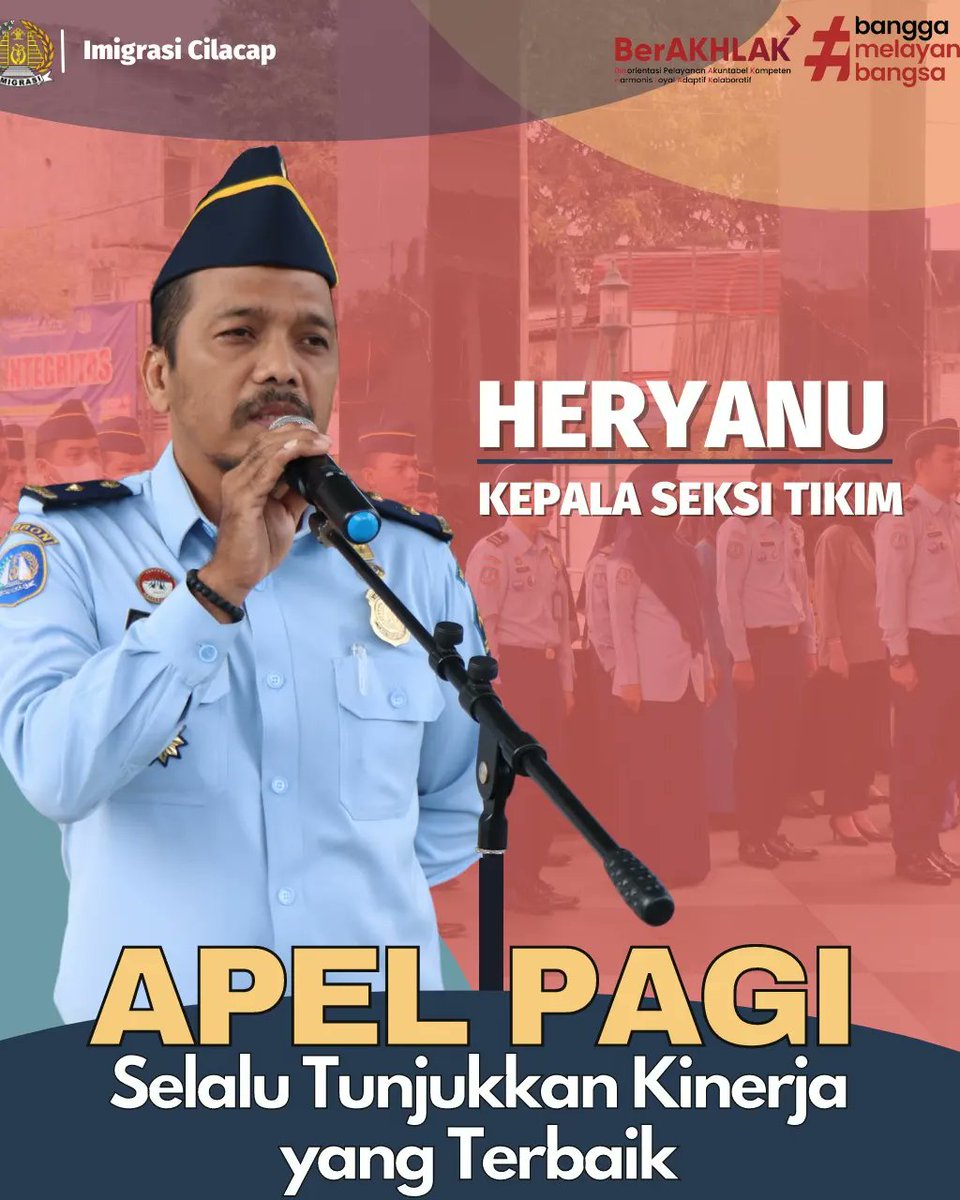 imigrasicilacap's tweet photo. Kanwil Kemenkumham Jawa Tengah Kantor Imigrasi Cilacap

Kamis (09/02) Kantor Imigrasi Cilacap menggelar Apel Pagi Bertempat di Halaman kantor. Apel pagi merupakan kegiatan yang rutin dilakukan oleh seluruh jajaran pegawai setiap hari Senin dan Kamis guna membentuk integritas https://t.co/O3oQhUcJSV