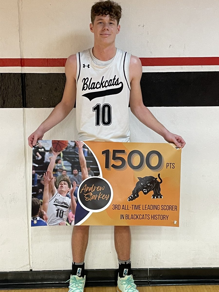 Andrew Starkey scored his 1500th point tonight in the MAAA conference tournament against Bismarck