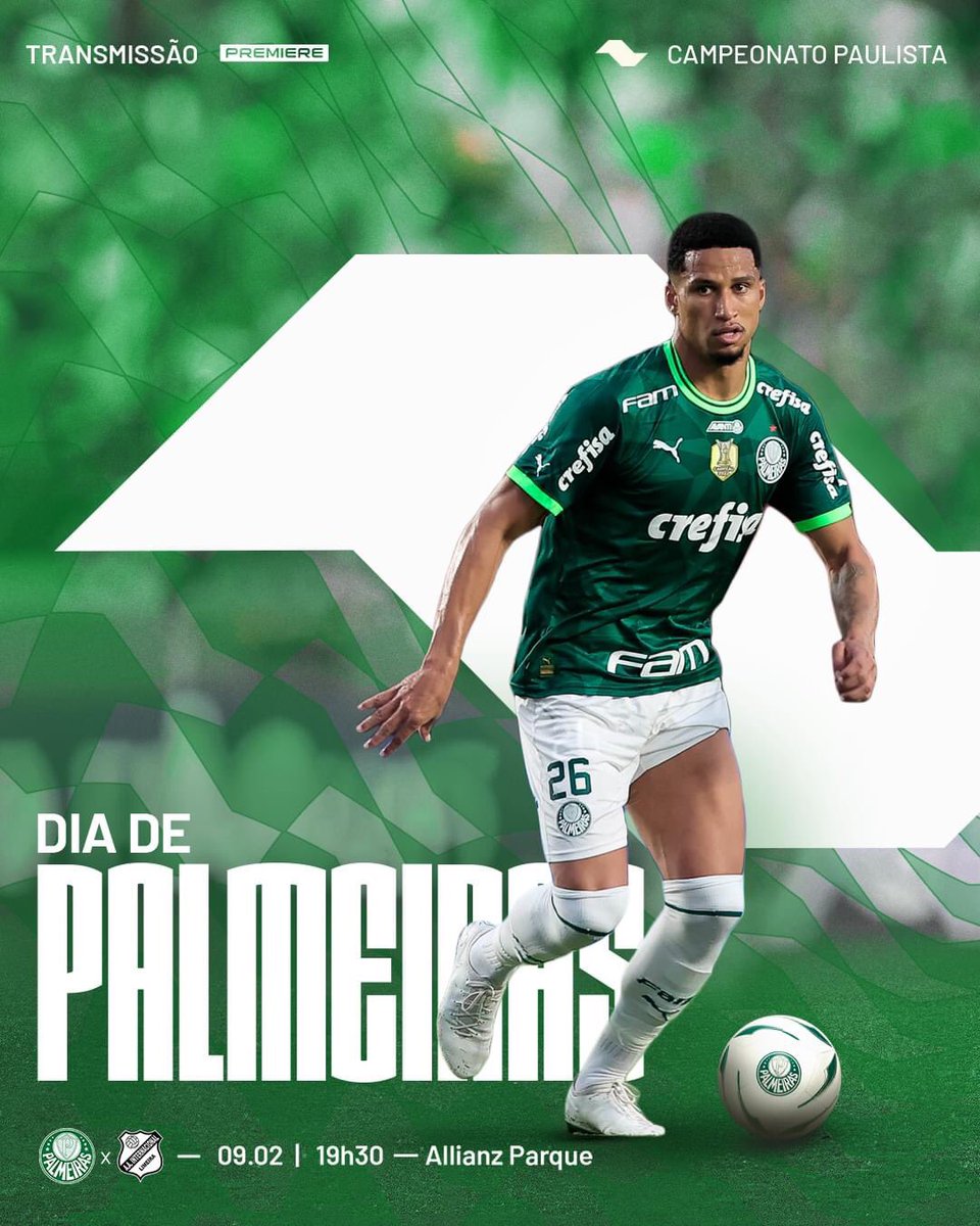 consuladosepva1's tweet photo. BORA PRA CASA QUE HOJE TEM! EM BUSCA DE MAIS TRÊS PONTOS, HOJE É DIA DE PALMEIRAS! 🟢⚪️

⚽ Palmeiras x Inter de Limeira
🏆 Paulista
🏟 Allianz Parque 
⏰ 19h30
📺 Premiere, Paulistão Play e YouTube
📰 https://t.co/fM3ZmGjfqv 

#AvantiPalestra #PALxINT #consuladosep https://t.co/uxoOs9y21x