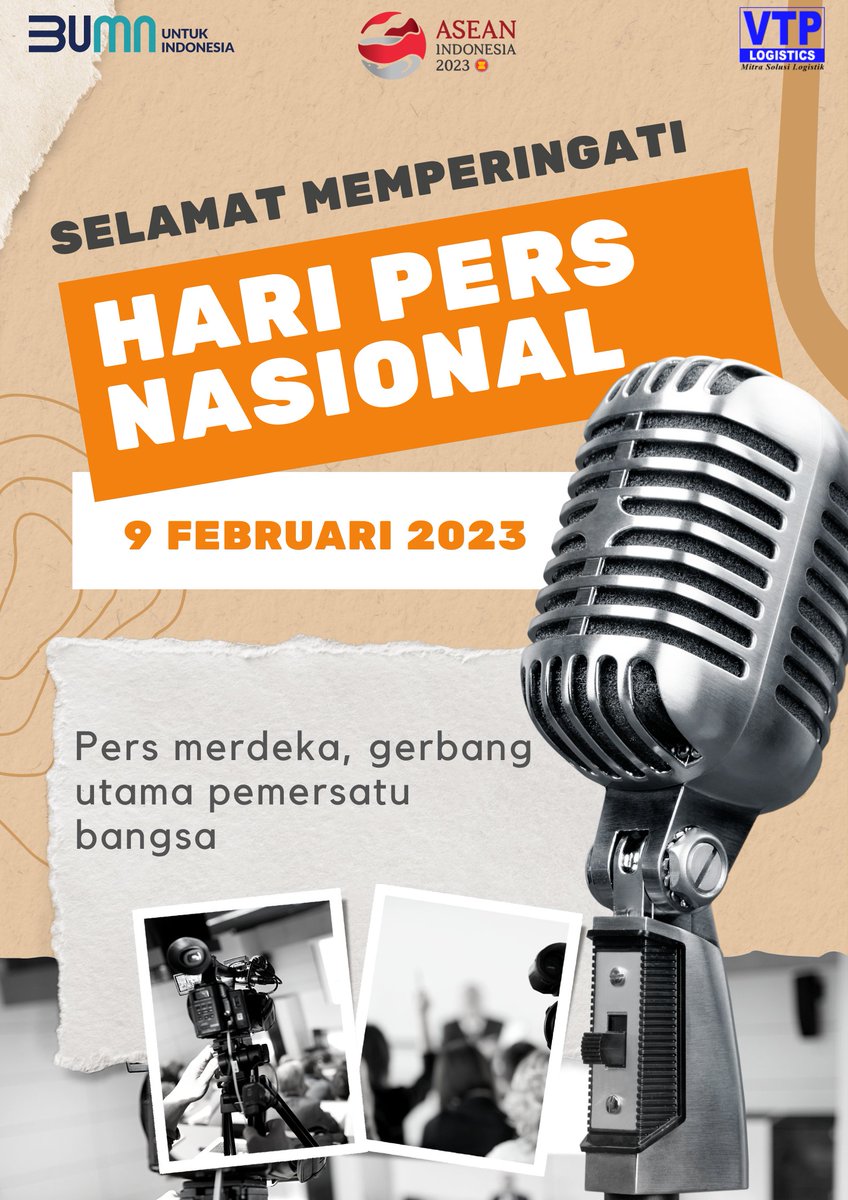 pt_vtp's tweet photo. Selamat memperingati Hari Pers Nasional. Pers merdeka dan berdemokrasi adalah tombak awal pemersatu bangsa. https://t.co/Q9LG7Nbke4