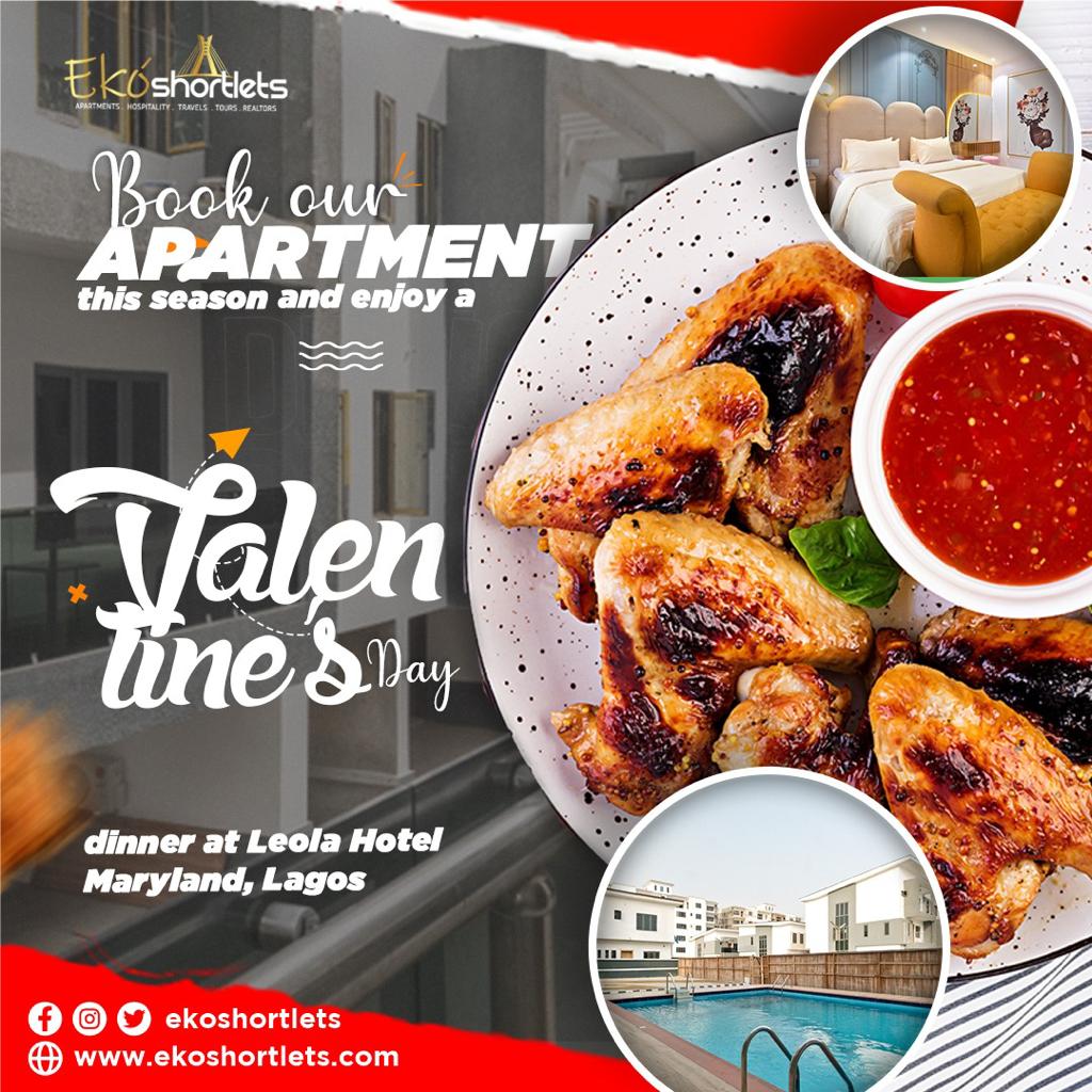 Ekoshortlets's tweet photo. @PeterPsquare Enjoy your valentine's season with Eko Shortlets, in our various packages, offered to allow you and your partner enjoy an exclusive valentine. #ValentinesDay #valentines #BBTitans https://t.co/mqERuG7Sth