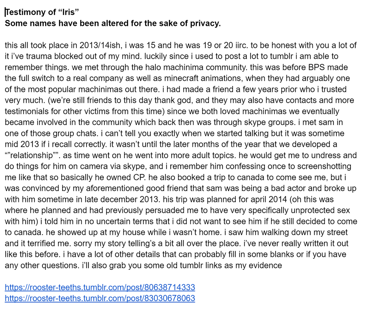 davidrbisapedo's tweet photo. Allegations made against former BPS director Samuel Kyber, aka Sam Small. Involved persons' names have been changed in the texts attached for personal safety.

Please keep in mind that these *allegations* are all we stand at for now.

1: Attached

2: https://t.co/uOxeAREWIH https://t.co/ih06tqg6Ey