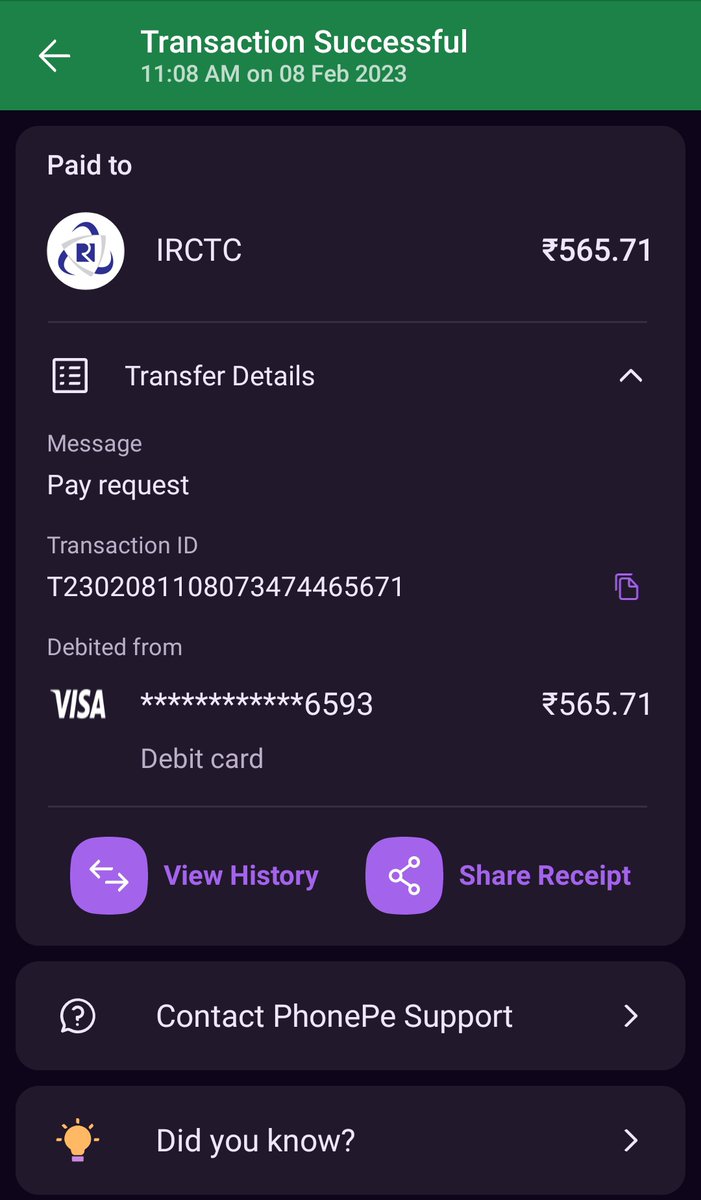 Smit_M_B's tweet photo. Please improve your app. This thing happens very often. Money gets debited but we didn't get ticket booked.  @IRCTCofficial @WesternRly @RailMadad https://t.co/sv3QXjK8us