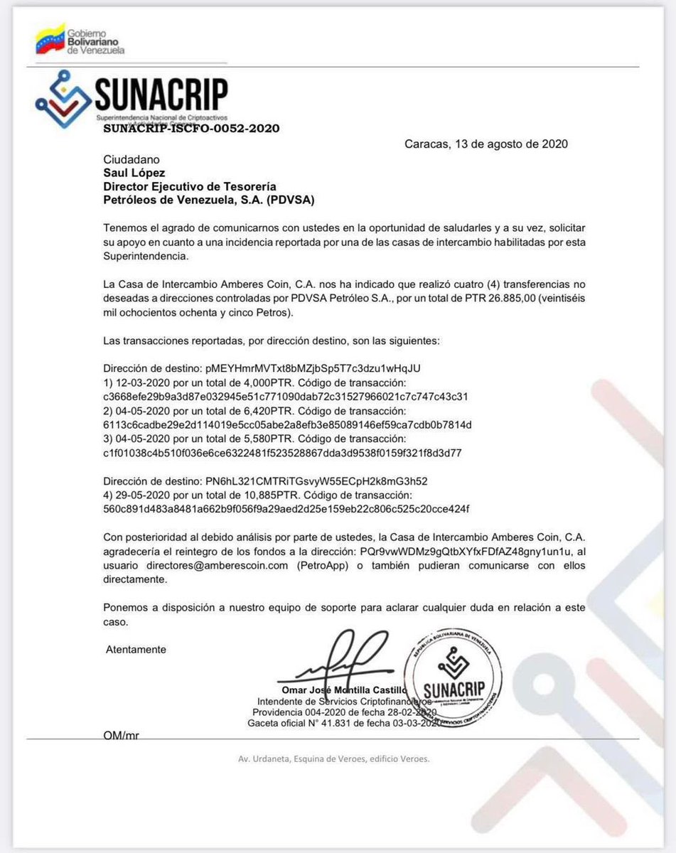 <a href="/cocolinux/">Cocolinux</a> <a href="/sunacrip_ve/"><a href="/sunacrip_ve/">@sunacrip_ve</a></a> Estimado usuario, Sunacrip debe autorizar el reembolso de fondos a <a href="/PDVSA/">PDVSA</a> para realizar los retiros pendientes. Confiamos en la debida diligencia de nuestro ente regulador y pronta solución para dicha incidencia. @sunacrip_ve <a href="/JoselitRamirez/">Joselit Ramírez</a>