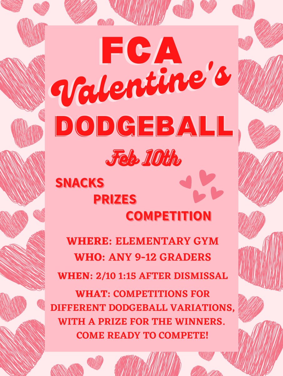 Join us after school this Friday for some dodgeball! Should be a fun time!