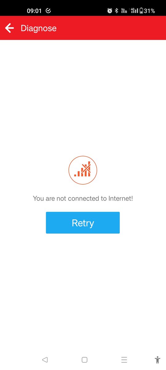 @airtelindia I can't connect to the internet with my airtel fiber. But to diagnose the issue, the app wants to connect the internet and then errors out???
#AirtelDown #airtelwifi