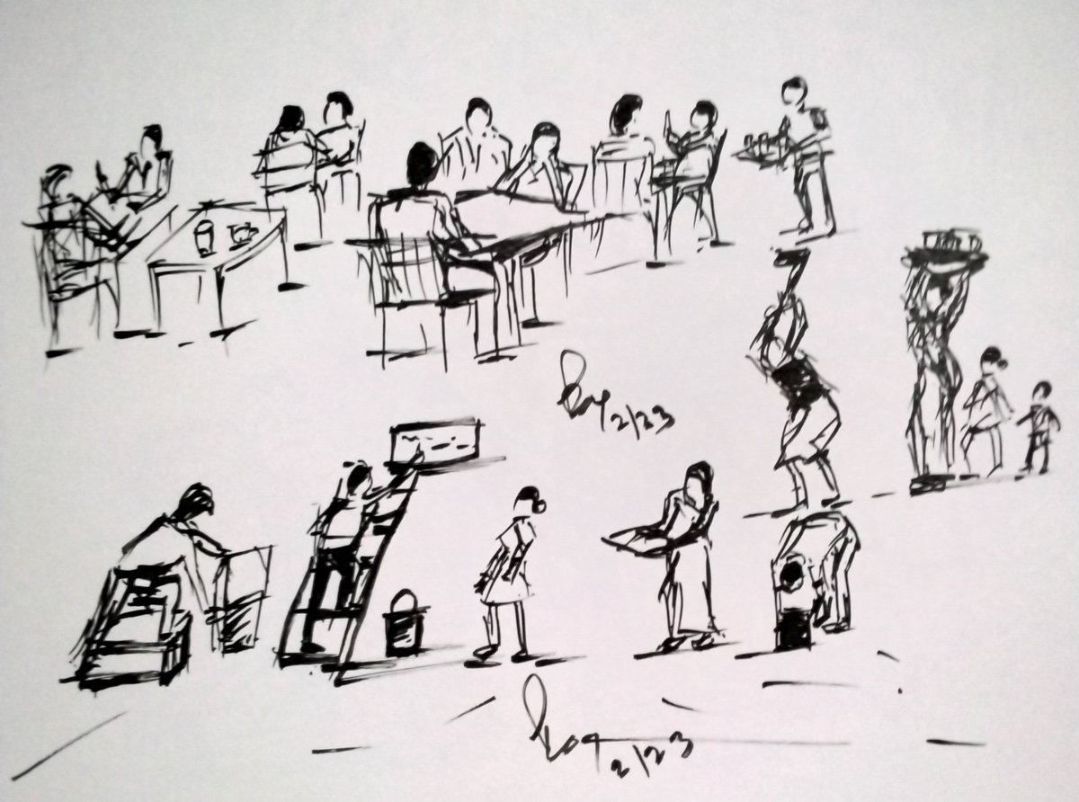samaranand's tweet photo. Outdoor Cafe,daily chores #adda #Kolkata #outdoorcafe #cafe #people #sketches #sketchbook #Sketching #snroy https://t.co/4HoucpSRyL