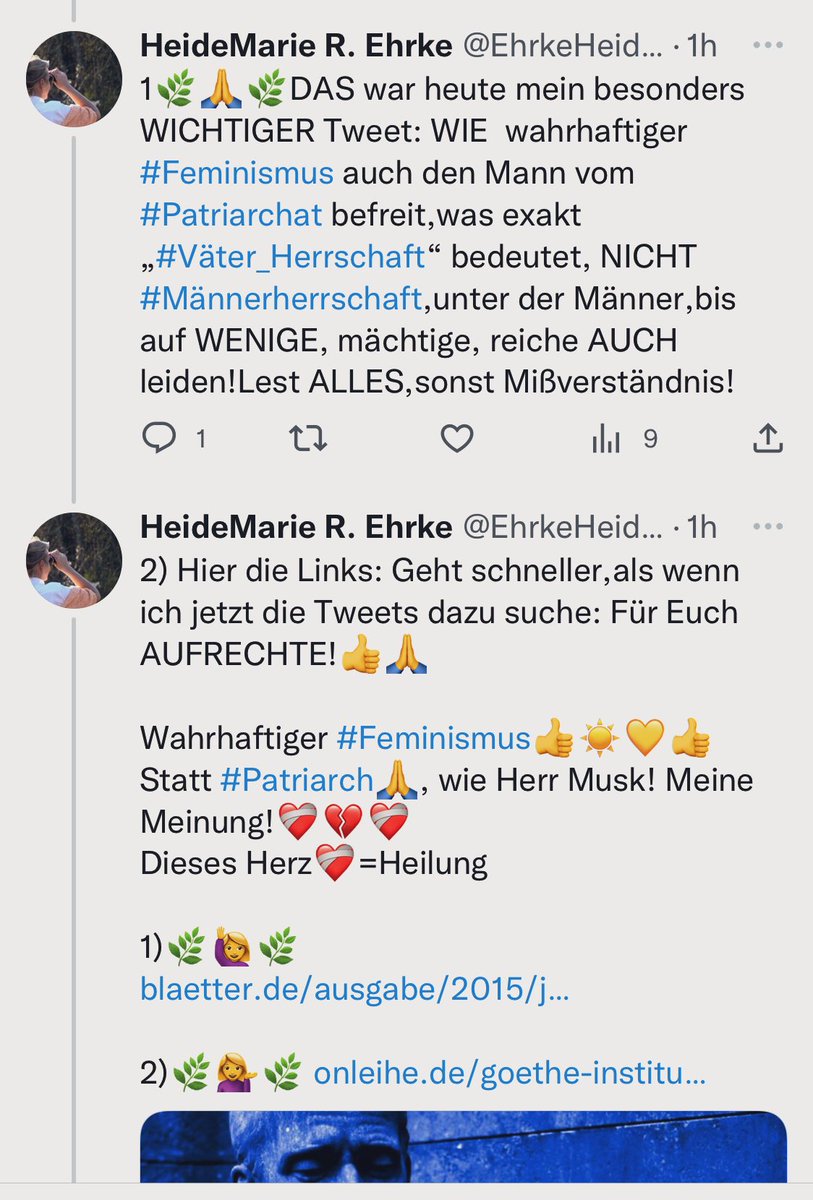 EhrkeHeideMarie's tweet image. 🌿💁‍♀️🌿Jetzt geht‘s los! 👎Ist NICHT der „Support“! ES REICHT,denn DAS widerspricht der #wahrhaftigen, echten #Meinungsfreiheit 👎und unabhängigem DENKEN als #Freigeist! 👎ALLES wird uns nun vorgesetzt! 💪🏿👎

1) 🌿💁‍♀️🌿

 2) 🌿💁‍♀️🌿🫢