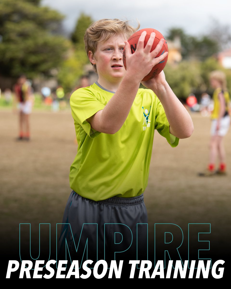 YJFL Umpire Preseason Training commences soon 💪

Session 1:

🗓 Wednesday 1 March
⏰ 6pm - 7:15pm
📍 Ford Park South Oval, Cnr Davidson St and Perkins Ave, Bellfield

Session 2:

🗓 Thursday 2 March
⏰ 6pm - 7:00pm
📍 Willison Park, 8 Culliton Rd, Camberwell
