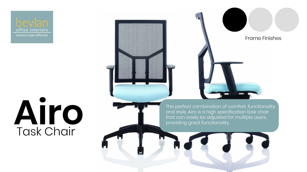 bevlanoffice's tweet image. A high-specification task chair, that is easily adjustable for multiple users. The overall comfort is enhanced by the breathable mesh high back. 

#TaskChair #TaskSeating #OfficeChair #HomeOffice #HomeOfficeChair #HomeOfficeFurniture #OfficeFurniture #Furniture #Interiors