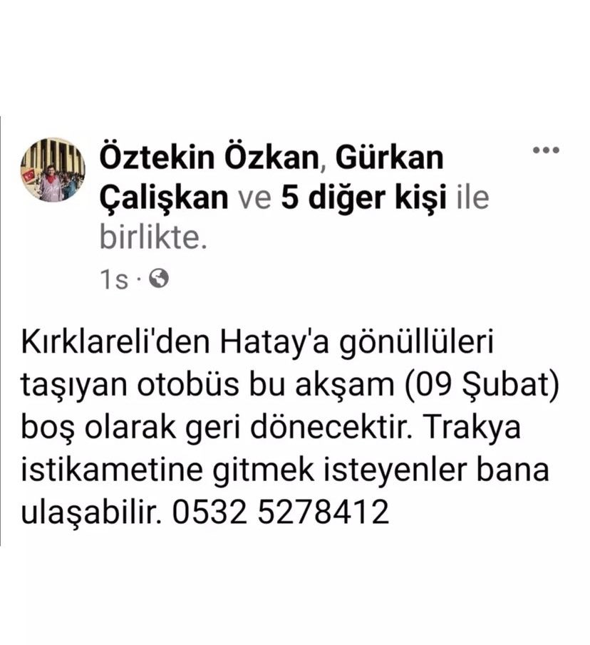 Burak (@burakingo39) on Twitter photo Hatay’dan Trakya’ya gitmek isteyenler 05325278412 numaradan ulaşabilir <a href="/serhanacar/">Serhan Acar</a> <a href="/yagosabuncuoglu/">Yağız Sabuncuoğlu</a> <a href="/ahbap/">Ahbap</a> <a href="/KramponSport/">Krampon Sports</a> <a href="/F1tutkumuz/">Tutkumuz F1</a> <a href="/ResmiTransfer/">Resmi Transfer</a> <a href="/F1caps/">F1 Caps</a> <a href="/trakya_basket/">Trakya Basket</a> Hatay’dan Trakya’ya gitmek isteyenler 05325278412 numaradan ulaşabilir <a href="/serhanacar/">Serhan Acar</a> <a href="/yagosabuncuoglu/">Yağız Sabuncuoğlu</a> <a href="/ahbap/">Ahbap</a> <a href="/KramponSport/">Krampon Sports</a> <a href="/F1tutkumuz/">Tutkumuz F1</a> <a href="/ResmiTransfer/">Resmi Transfer</a> <a href="/F1caps/">F1 Caps</a> <a href="/trakya_basket/">Trakya Basket</a>