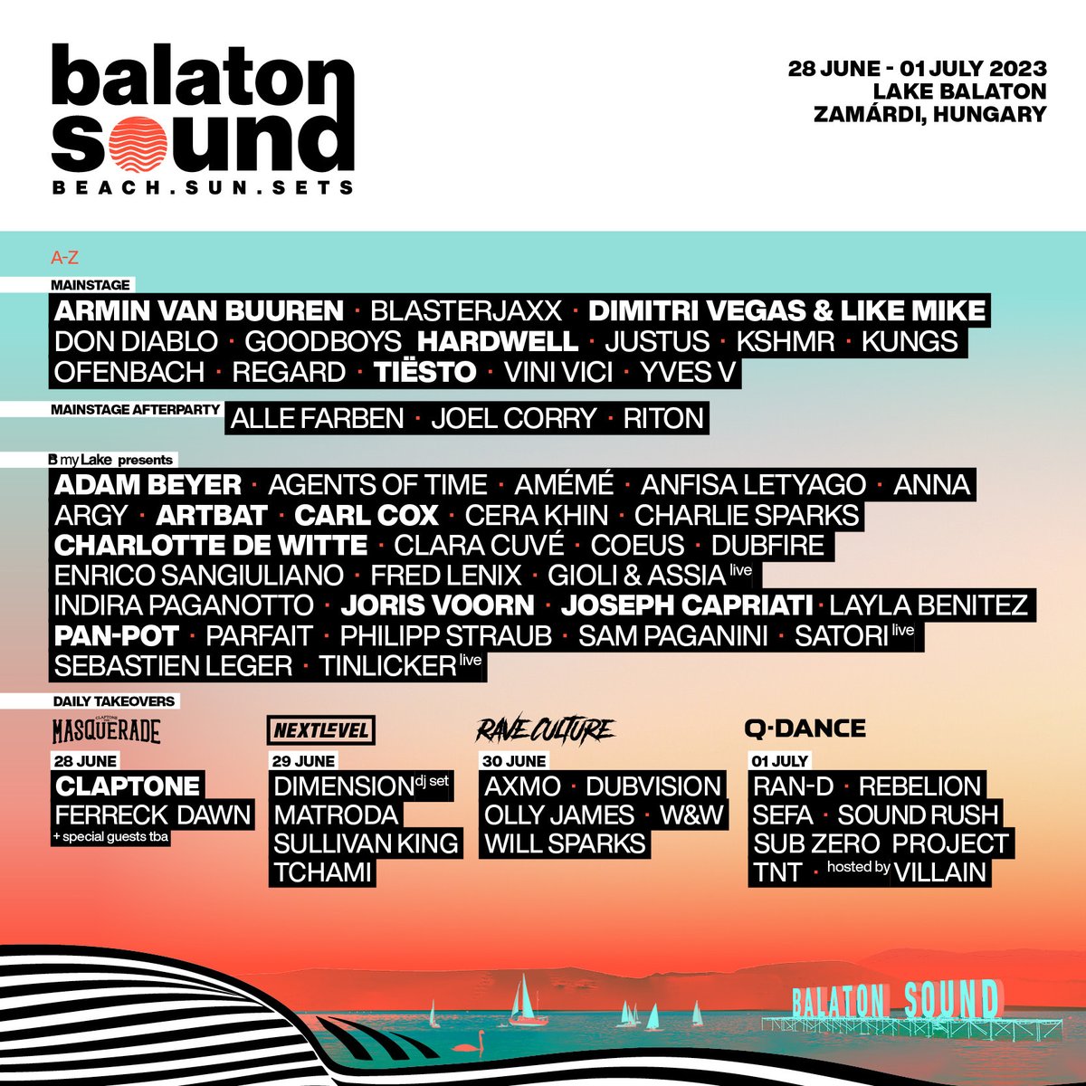 Balaton Sound 2023 line-up is OUT! Secure your place now at the festival beach: balatonsound.com/tickets/

#balatonsound #SOUND2023 #BeachSunSets #festival #lineup
