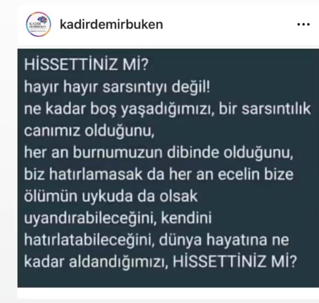 Hissettiniz mi?