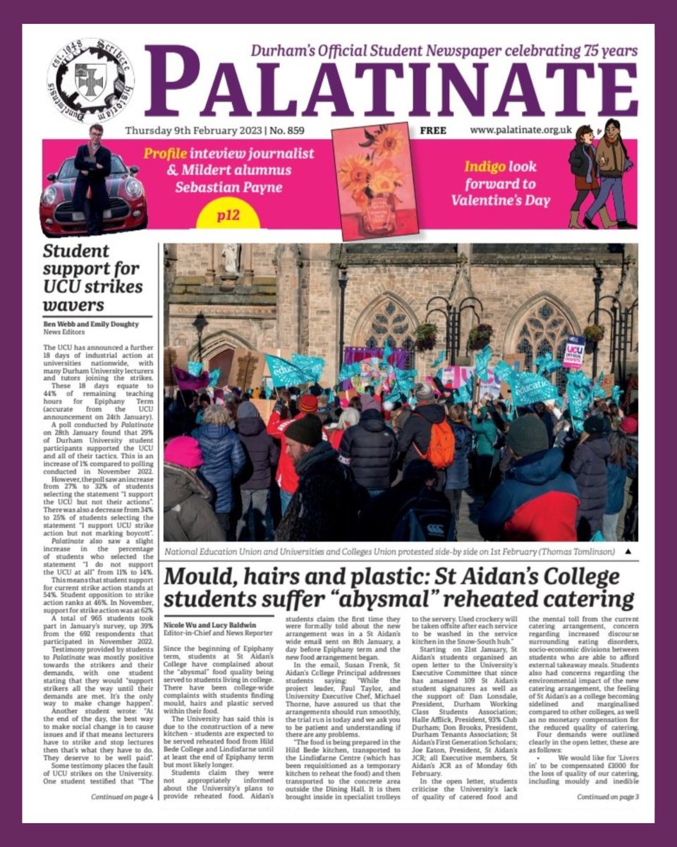 PalatinateUK's tweet photo. Palatinate 859 out now!
Find it in University buildings, your college or from any member of our editorial board!
#Palatinate #Durham #Durhamuni #Studentpaper #Studentjournalism https://t.co/yCsixNfLQ0