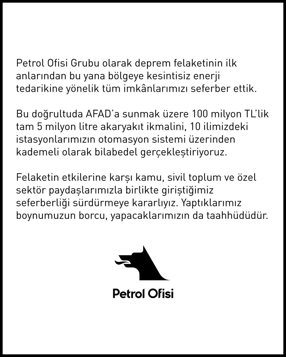 Petrol Ofisi (@petrolofisi) on Twitter photo 2023-02-09 09:03:00