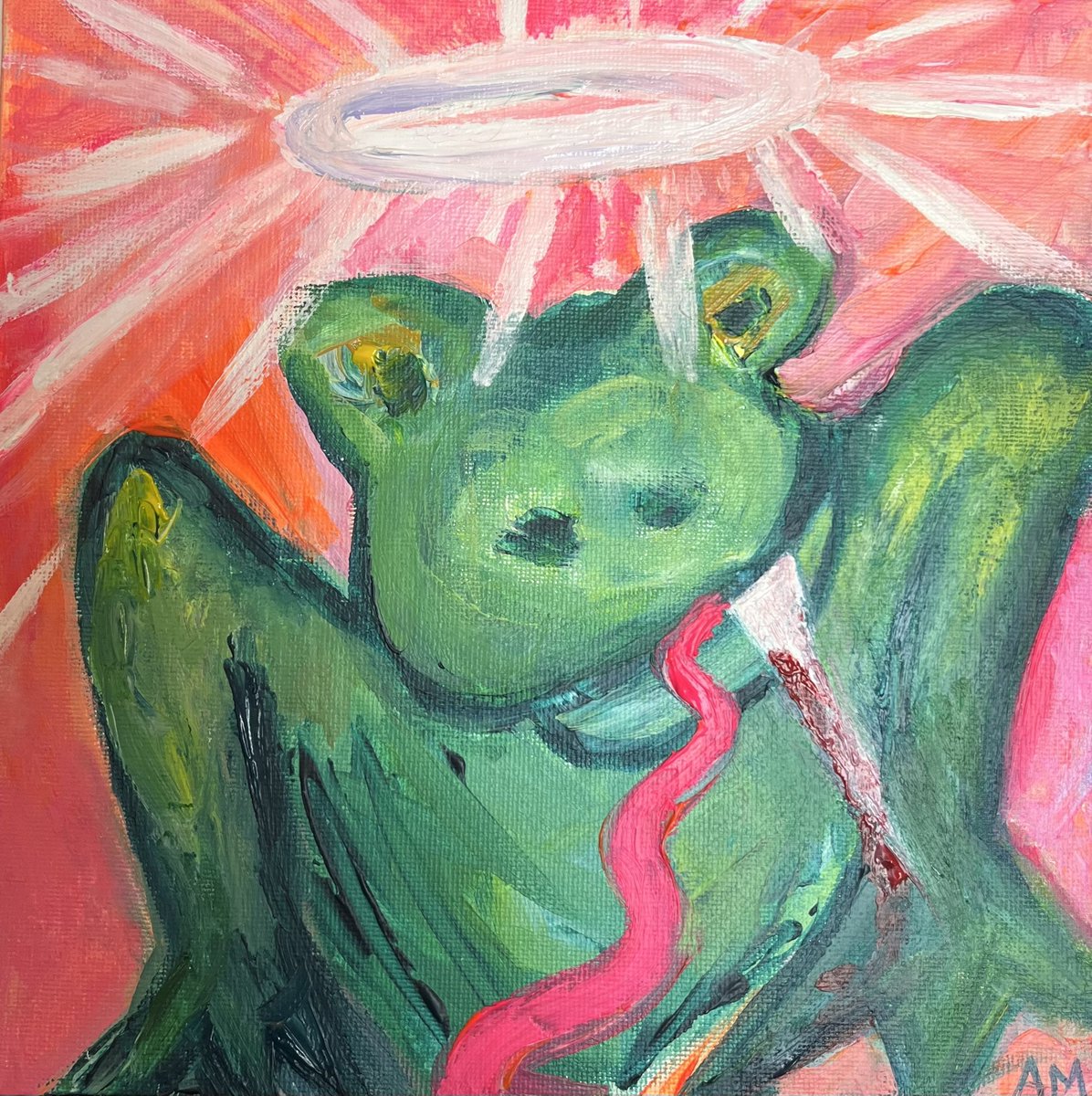 secretartpod's tweet photo. New #secretartists episode out now with award winning comedian, live artist, theatre maker, director &amp; teacher @elf_lyons! Lovely episode; disgusting paintings. Listen now! 🤡🐸 https://t.co/mimw6mp4G6 #elflyons #secretartistspod #art #podcasts https://t.co/MSLiHHJFVL