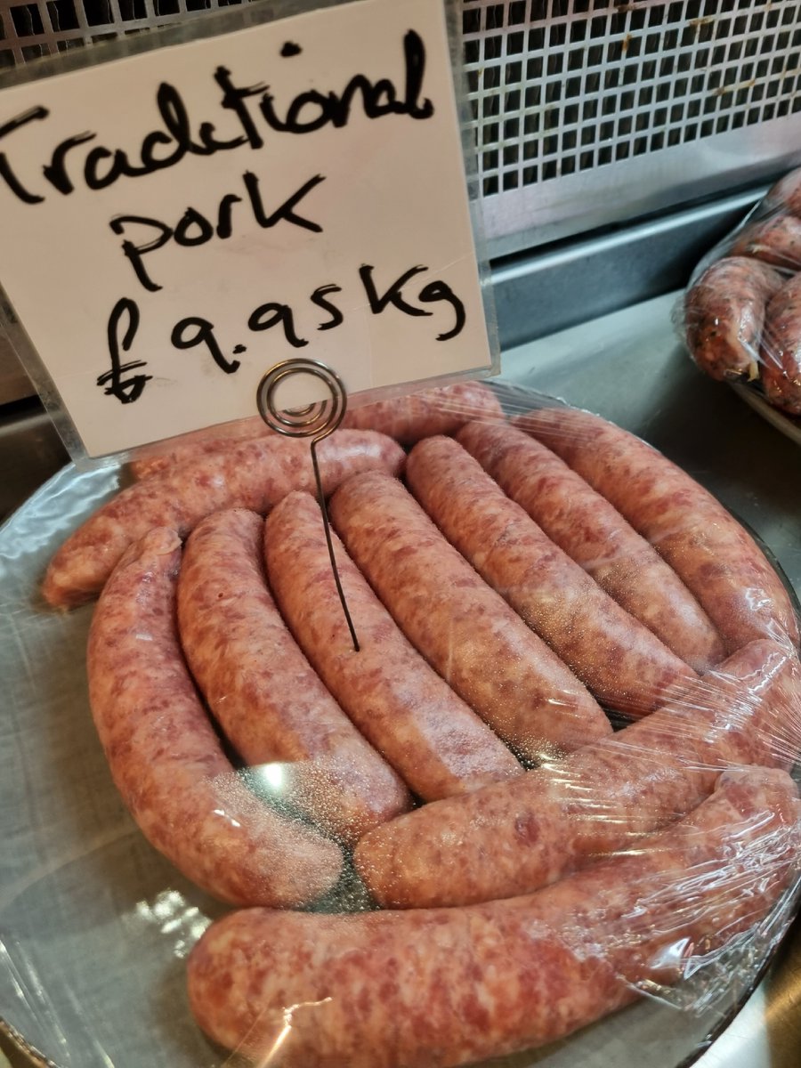 OrchardViewFarm's tweet photo. Good morning! 

The butchery is stocked and ready to go 🥳
Some fantastic cuts of meat (pork pictured) and of course our tasty, award wining range of hand made sausages 🤤

Not sure how to cook something or what's best to get? We love to help so please don't hesitate to ask! 🥰 https://t.co/9c2Zas00RZ