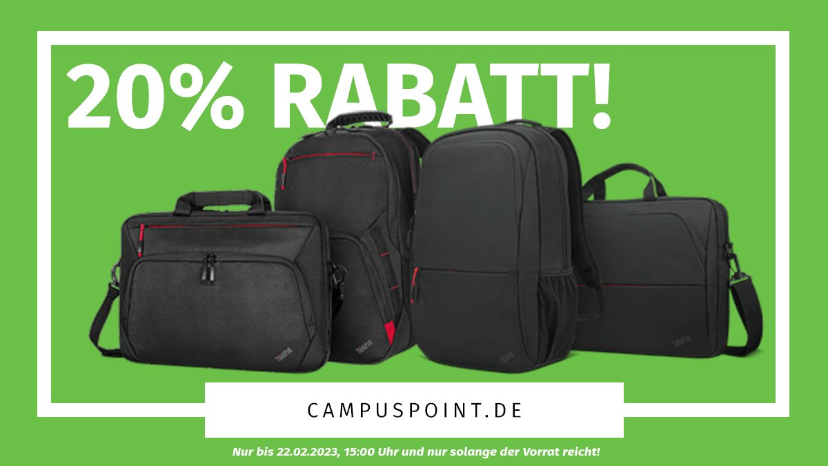 campuspointde's tweet photo. Du liebst Taschen so wie wir?😍
Dann sichere dir jetzt zum Kauf eines Notebooks aus dem Lenovo Campus Programm eine Tasche deiner Wahl und greife 20% Rabatt auf die Tasche ab!💼
👉https://t.co/WUtpgq0rtE
#Campus #laptop #taschen #rabatt #lenovo https://t.co/3iAF0YZLoq