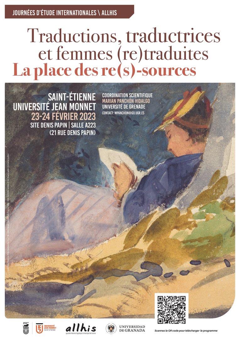 MarianPanchon's tweet photo. 📣📣Les journées d’étude internationales « Traductions, traductrices et femmes (re)traduites : la place des re(s)-sources » commencent dans deux semaines ! 👏🏻🤩📚
Venez ! C’est à @Univ_St_Etienne (en présentiel, donc !). #ALLHiS
Plus d’infos 👉🏻 https://t.co/6JRYFmV5Ub https://t.co/zmtKcSrt8L