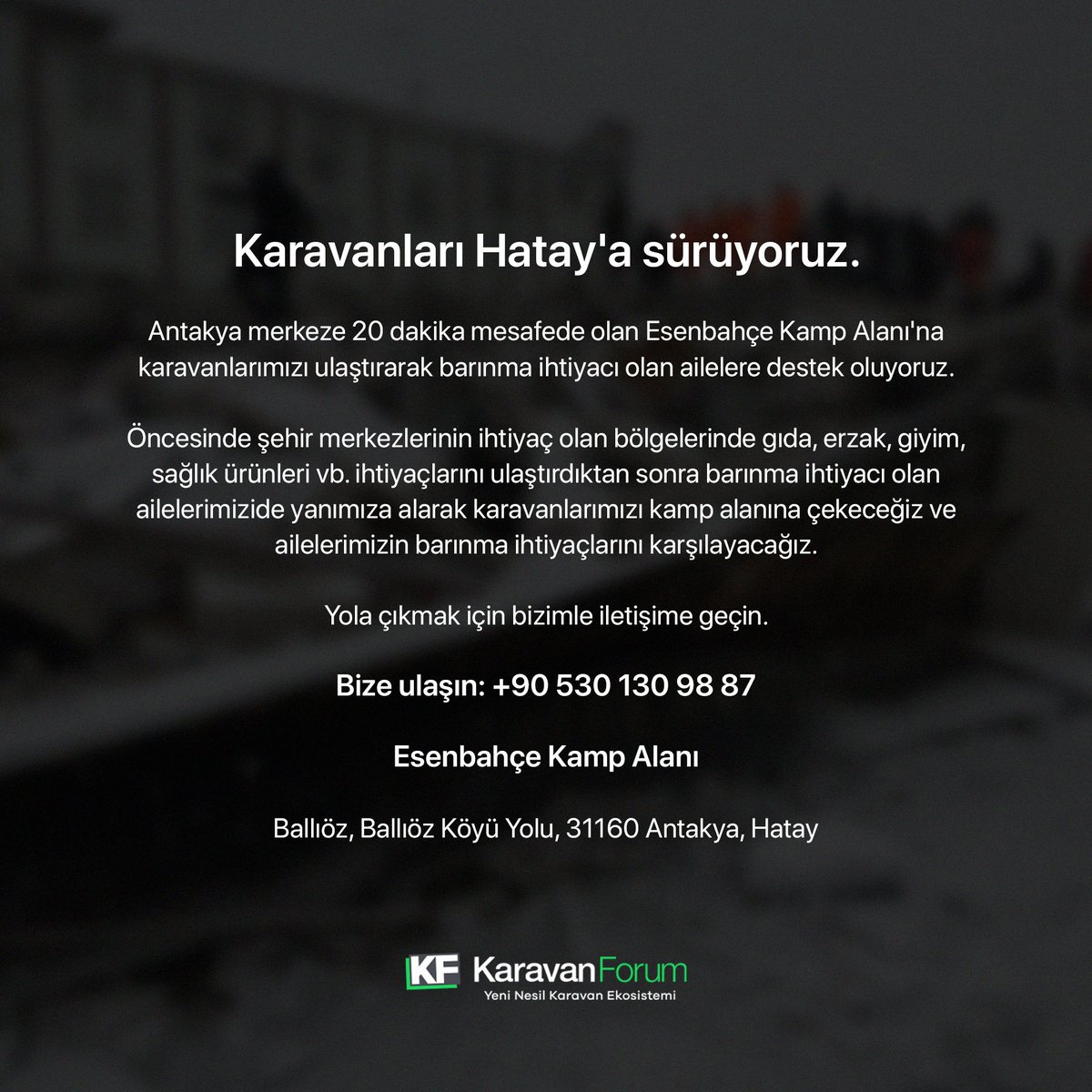 karavanforum's tweet photo. Karavanları Hatay'a sürüyoruz.

#Kahramanmaraş #Adana #Osmaniye #Şanlıurfa #Malatya #Diyarbakır #Adıyaman #Gaziantep #Hatay #Kilis https://t.co/QDysISzMhn