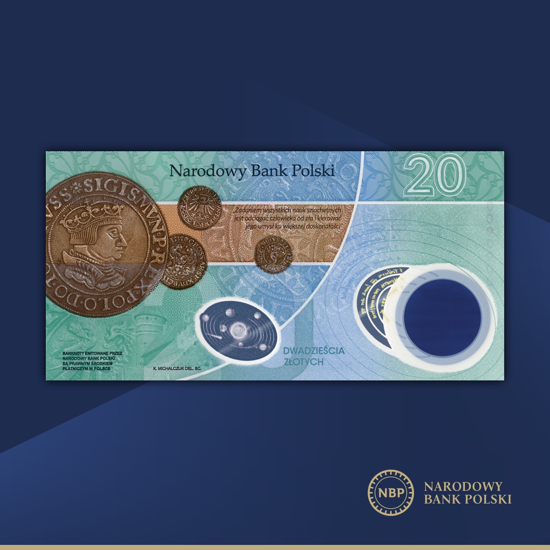 En 2023, nous célébrons le 550e anniversaire de la naissance de Nicolas #Copernic 🔭, astronome 🇵🇱, théoricien de l'héliocentrisme.

À cette occasion, la <a href="/nbppl/">Narodowy Bank Polski</a> met aujourd'hui en circulation un billet et une pièce de monnaie de #collection, représentant le célèbre scientifique.