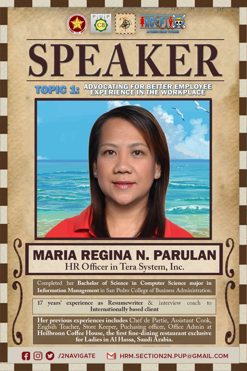 2_navigate's tweet photo. All hands on deck, Voyagers!

We are closing on the day of our grand voyage, and we have someone important accompanying us through this exciting journey. 2Navigate Productions would like you to meet our first guest speaker, 𝙈𝙨. 𝙈𝙖𝙧𝙞𝙖 𝙍𝙚𝙜𝙞𝙣𝙖 𝙉. 𝙋𝙖𝙧𝙪𝙡𝙖𝙣! https://t.co/mY611Rvxbt