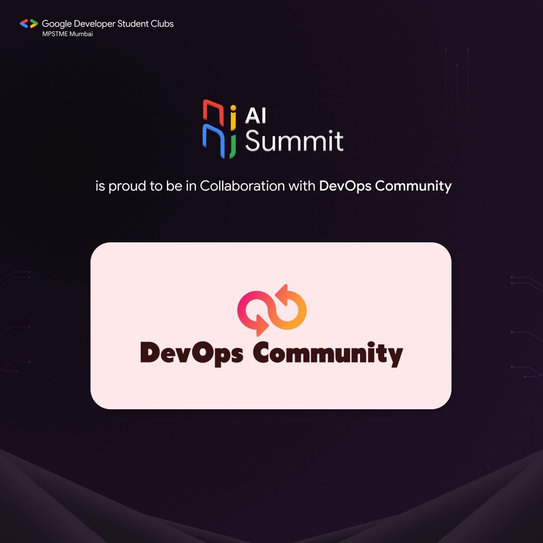 GDGoC_MPSTME's tweet photo. They aid in providing higher education IT professionals with a forum for discussion and learning about the DevOps model of team management and service delivery.

Thank you DevOps Community for collaborating with GDSC for this event✨
Looking forward to a great event🚀 https://t.co/0Ok6pbKwOA