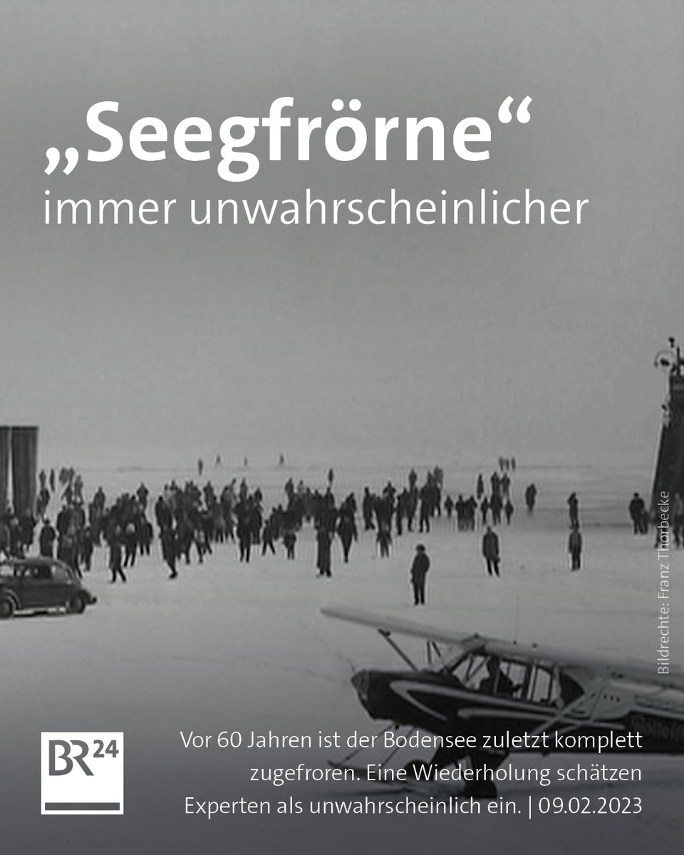 🧊🧊 Nur alle 100 Jahre friert der #Bodensee komplett zu - zuletzt 1963. Die "Seegfrörne" wird aber immer unwahrscheinlicher - nicht nur wegen wärmerer #Winter.     #Klimawandel

Von <a href="/st_armbruster/">Dr. Steffen Armbruster</a> 

Mehr Infos: br.de/nachrichten/ba…