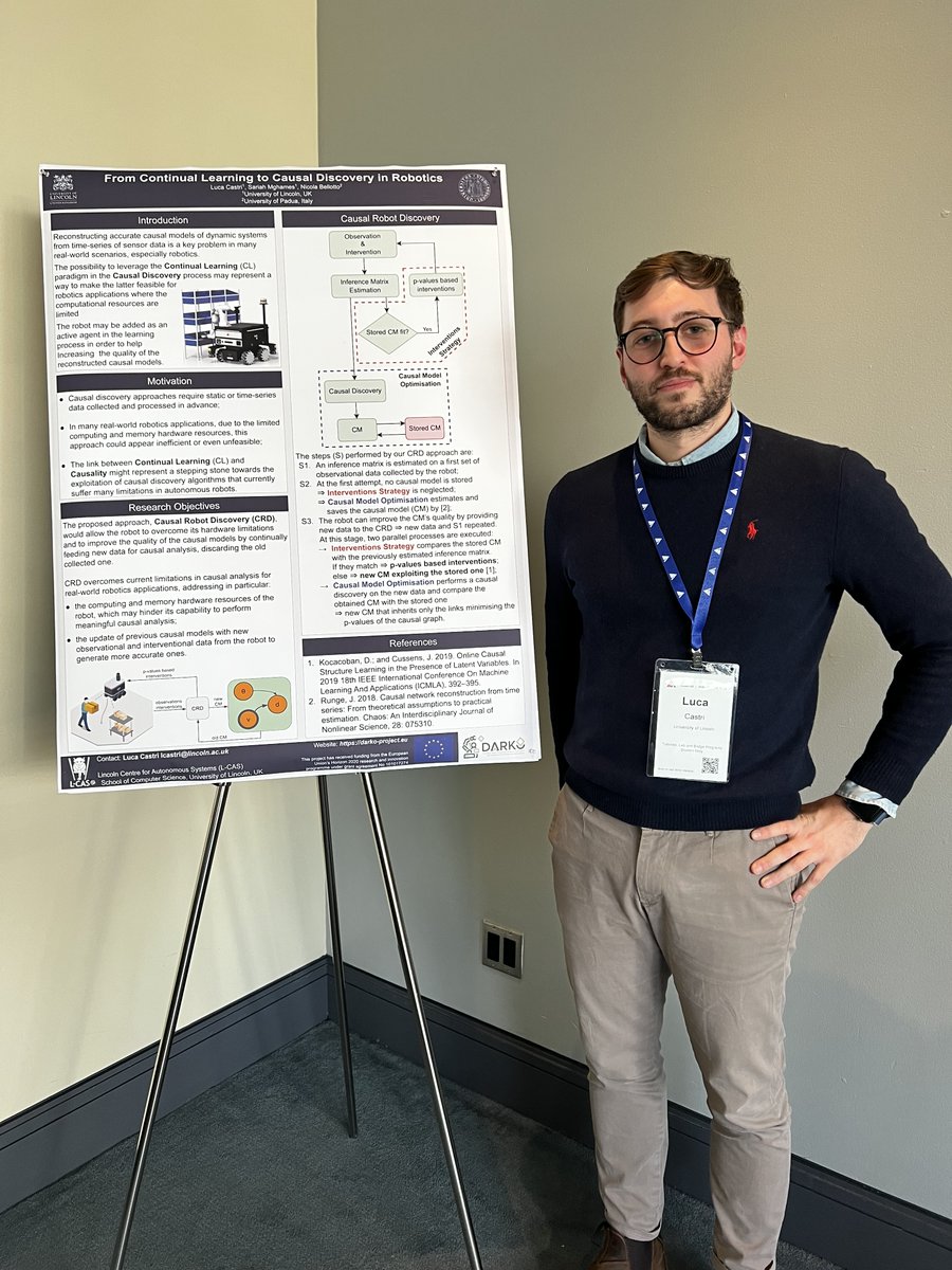 The paper 'From Continual Learning to Causal Discovery in Robotics' was presented by Luca Castri at the Bridge Program on Continual Causality @RealAAAI. #causalrobotics #causaltwitter @darko_project @LCAS_UoL
Paper: arxiv.org/abs/2301.03886
Event: continualcausality.org