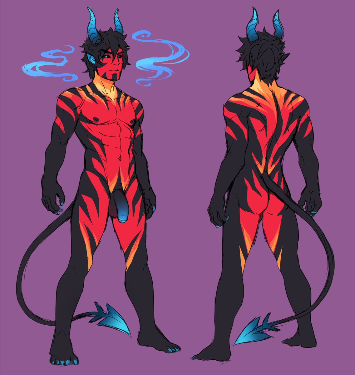I finally made some kind of quick ref of him
(Darius, demon/incubus oc)