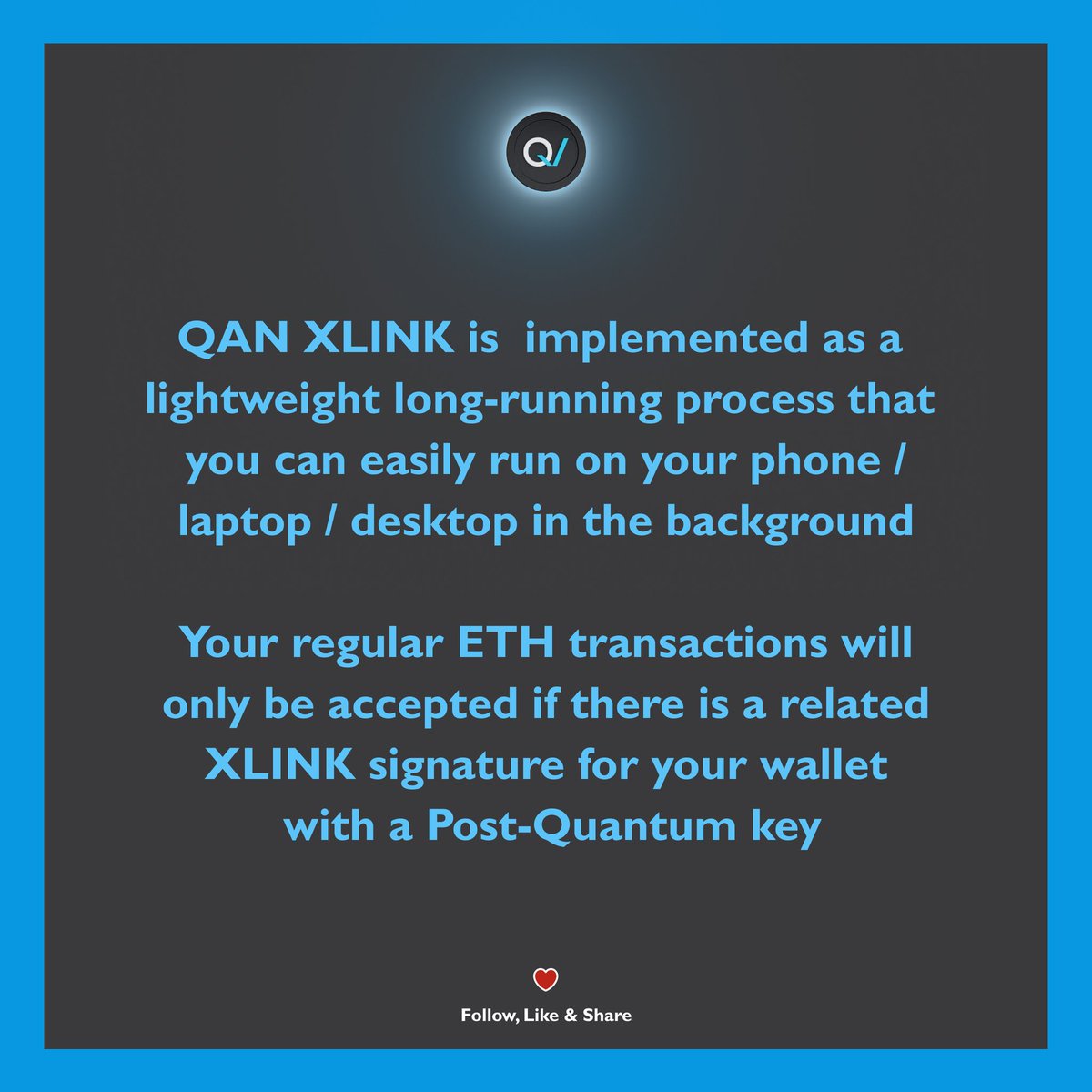 Your transactions will only be accepted if there is XLINK signature... 
#Qanx #crypto #bitcoin