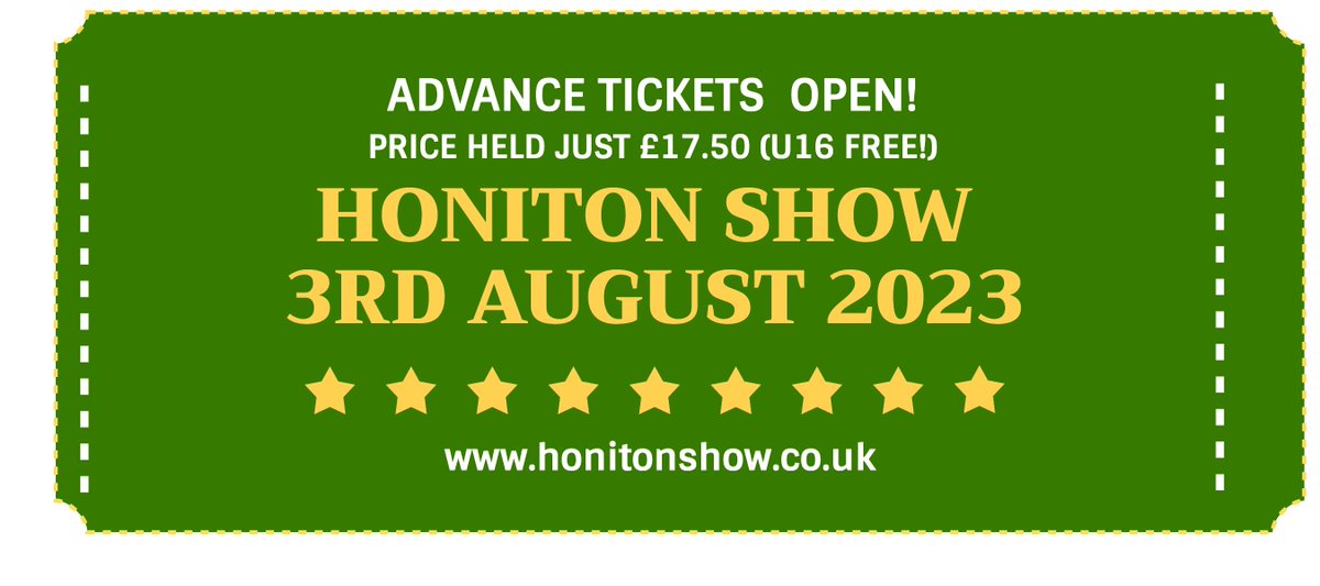 HonitonShow1890's tweet image. Advance Tickets available now! 
Prices held from 2022!
Book Now➡️ honitonshow.ticketsrv.co.uk
#Honitonshow#Tickets
