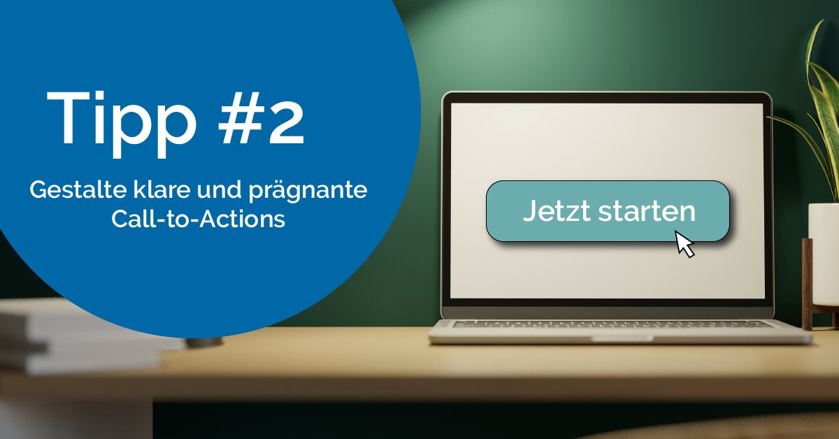 Tipp #2 zur Umsatzsteigerung: Gestalte klare Call-to-Actions. 

Call-to-Actions verbinden den Inhalt Deiner Webseite mit Deinem Angebot und sind häufig der letzte Schritt vor der Conversion. Aus diesem Grund sind sie auch besonders wichtig. 

Erfahre mehr: bit.ly/3IkwXUt