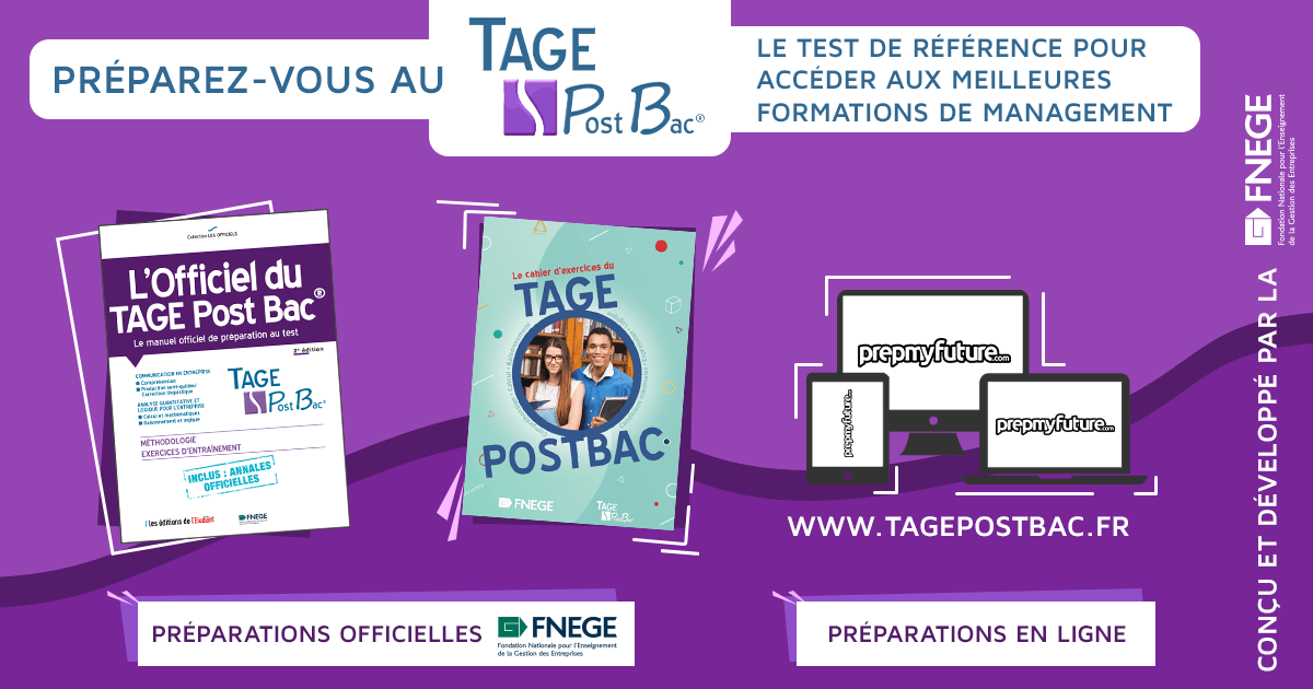 🙌 Pour vous préparer efficacement au Tage Post Bac, consultez l'ensemble des préparations officielles 

🔎 Plus d'information en ligne : tagepostbac.fr