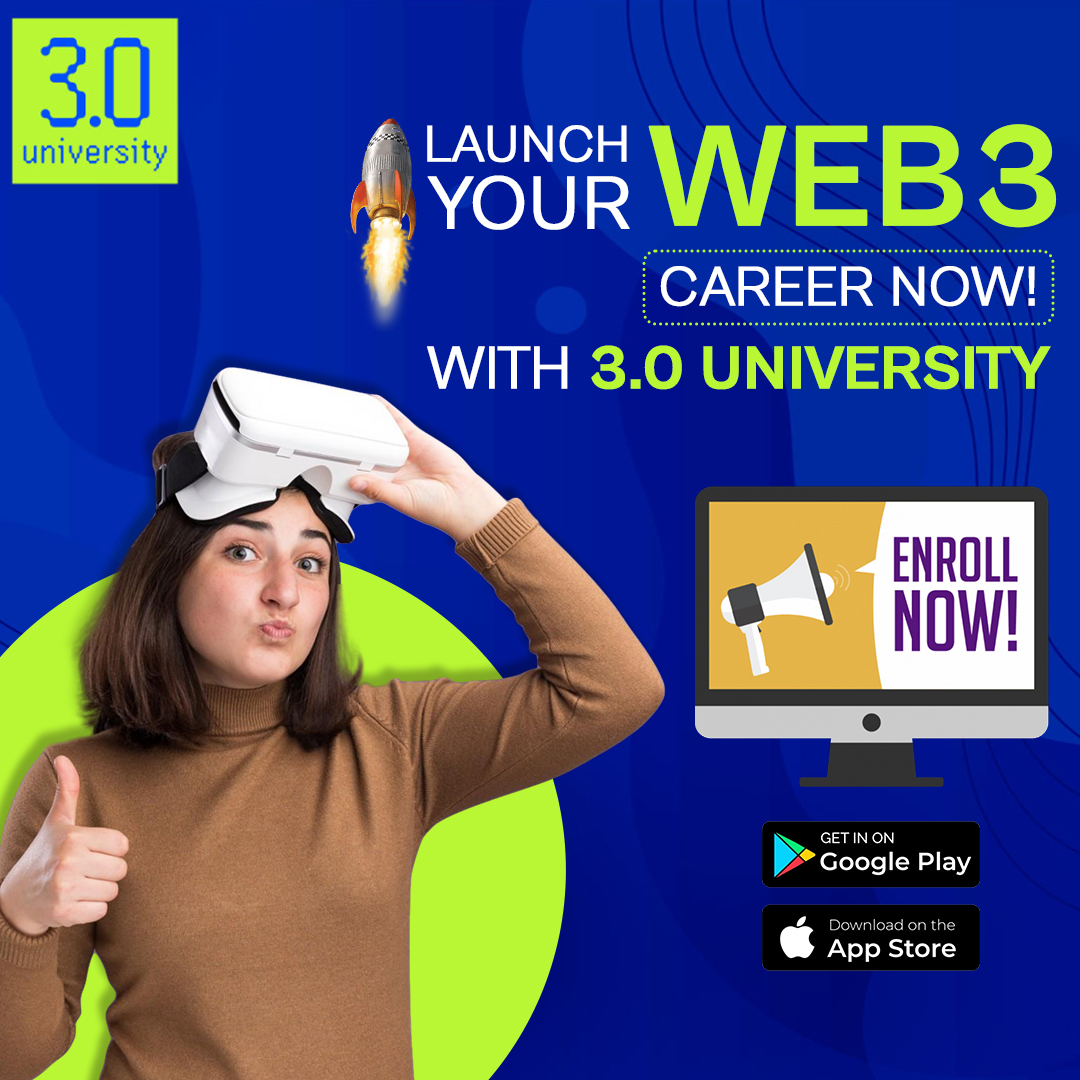 real3uni's tweet photo. Get ready to blast off into the world of Web3 with 3.0 University's free courses! π It's time to launch your career and soar to new heights.
.
.
Enroll Today: https://t.co/tv4KNm9kqj
.
.
π·οΈ #3university #3verse #Web3Career #web3 #web3courses #Web3community #Learnb4earn https://t.co/rPCI42cxyF