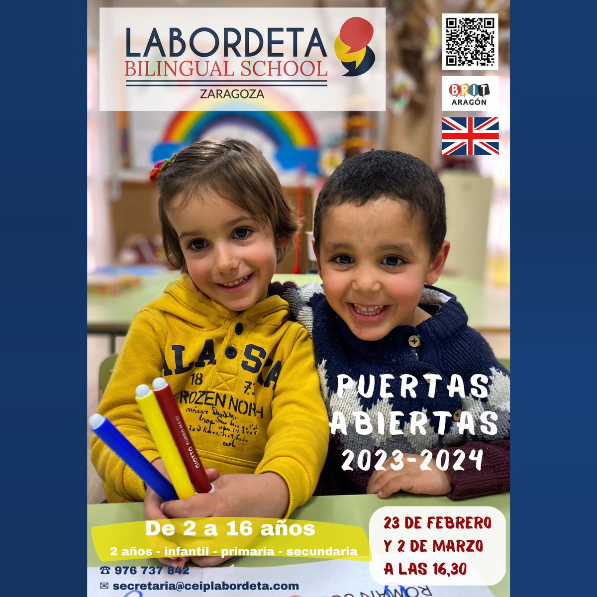 🌟Jornada de puertas abiertas 🌟 🗓️ Jueves 23 de febrero y 2 de marzo 🕢 16:30 horas. Se ruega llamar o escribir al centro para confirmar asistencia. ¡Os esperamos! #puertasabiertas #zaragoza #actur #megustamicole #ellabordetalopeta