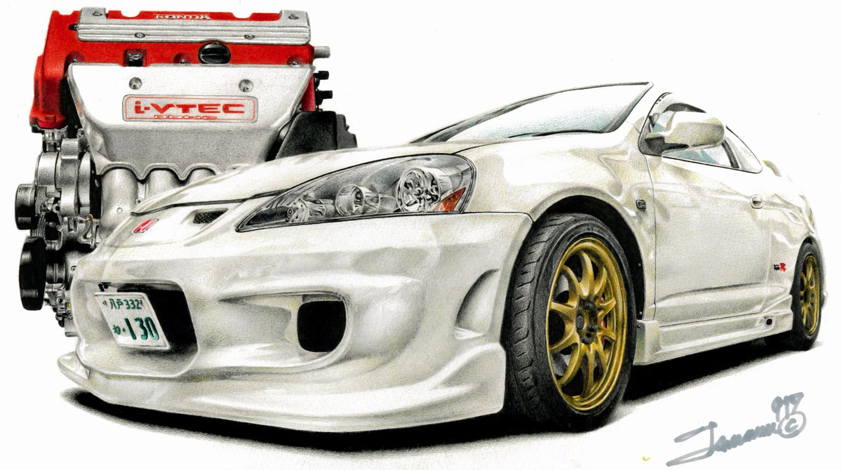 tsumuc917's tweet photo. 父親の誕生日プレゼントに、父の愛車のインテグラ タイプRを描いてあげました！久しぶりに本気で描きました🫡

#車絵師 #イラスト好きな人と繋がりたい  #色鉛筆画 https://t.co/fru4KqHW8K