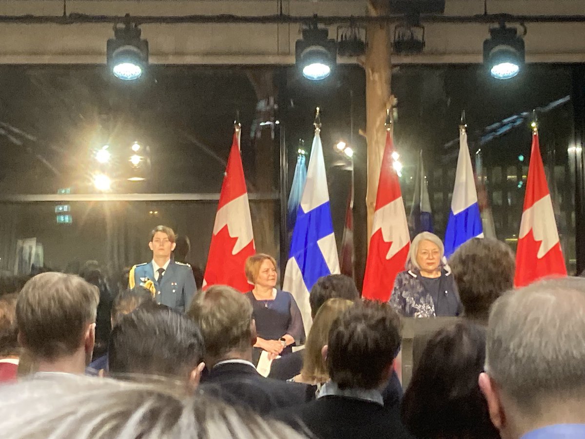 kanadaverkosto's tweet photo. A great honour for our network to be invited by @CanEmbFinland to a reception during Her Excellency’s Governor General Mary Simon  state visit. A great and nice event between good friends. @EDUFI_VocEd @ErasmusplusFI @KAOkansainvalis @TAITurku https://t.co/IPgTB9WdtK