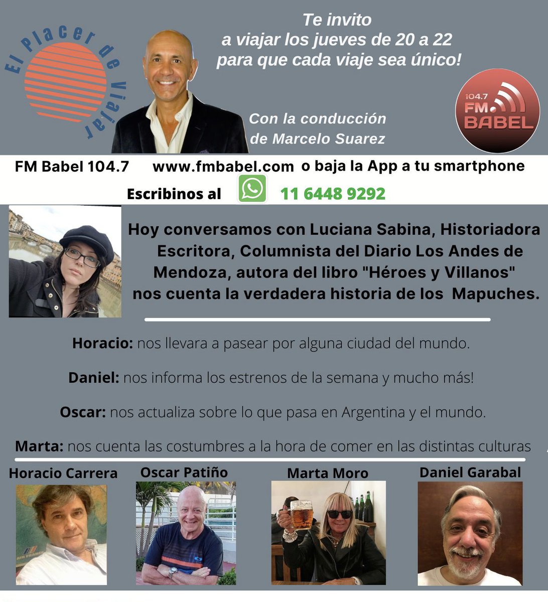elplacerdeviaj's tweet photo. Hoy jueves a las 20 recibimos a una invitada especial, la historiadora @kalipolis en @elplacerdeviaj por @fmbabel Te esperamos! https://t.co/CbO2WyAYMN