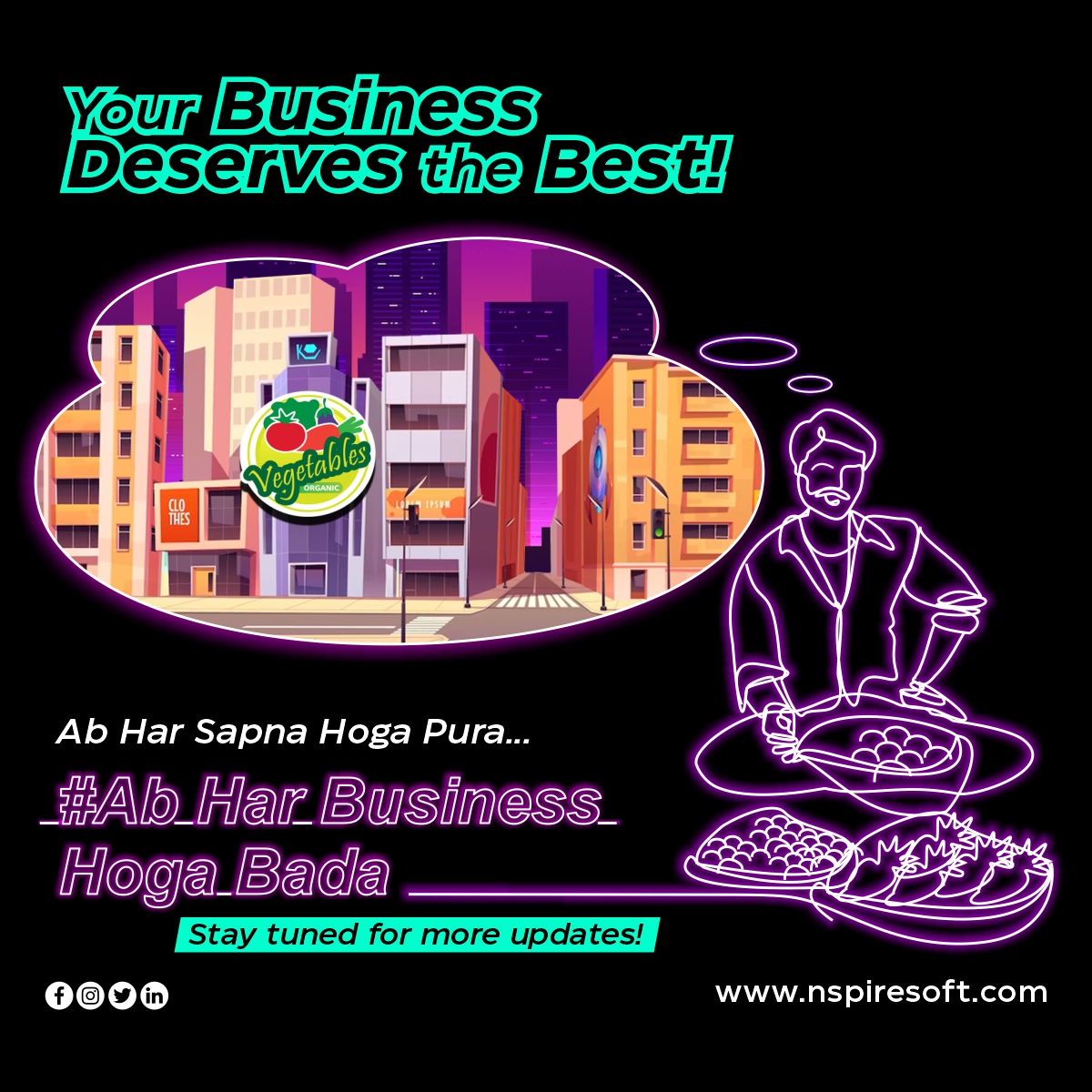 nspiresoft's tweet photo. We Unleash the Power of Creativity &amp; Innovation in Marketing as your Business Deserves the Best!

Ab Har Sapna Hoga Pura..
#Ab_Har_Business_Hoga_Bada
#Nspired

#socialmediamarketing #Trending #Google #Tips  #SocialMediaAgency #startup #business #Growth #Sales #innovation https://t.co/8YnJCaDa5H