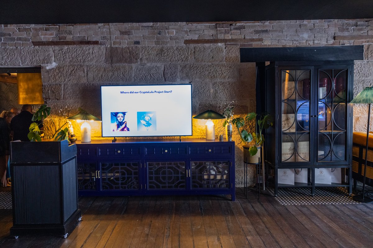 notcentralised's tweet photo. and an amazing venue with @SamsungAU providing the TVs we used to showcase the #NFT designs #cryptolulu https://t.co/zHGIrzwylo