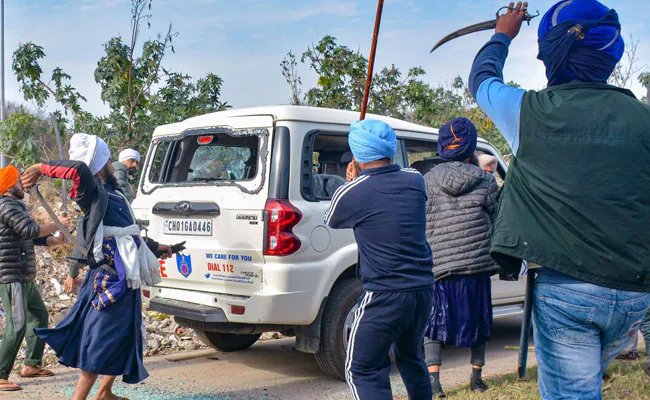 Around 30 cops were injured and several vehicles damaged as protesters seeking the release of Sikh prisoners countrywide clashed with them while trying to reach Punjab Chief Minister Bhagwant Mann’s official residence in neighbouring Chandigarh on Wednesday, officials said.
