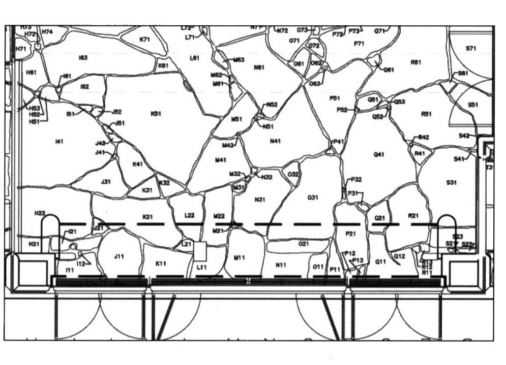 Let’s get obscure. Fallingwater stone pavement mapped out.