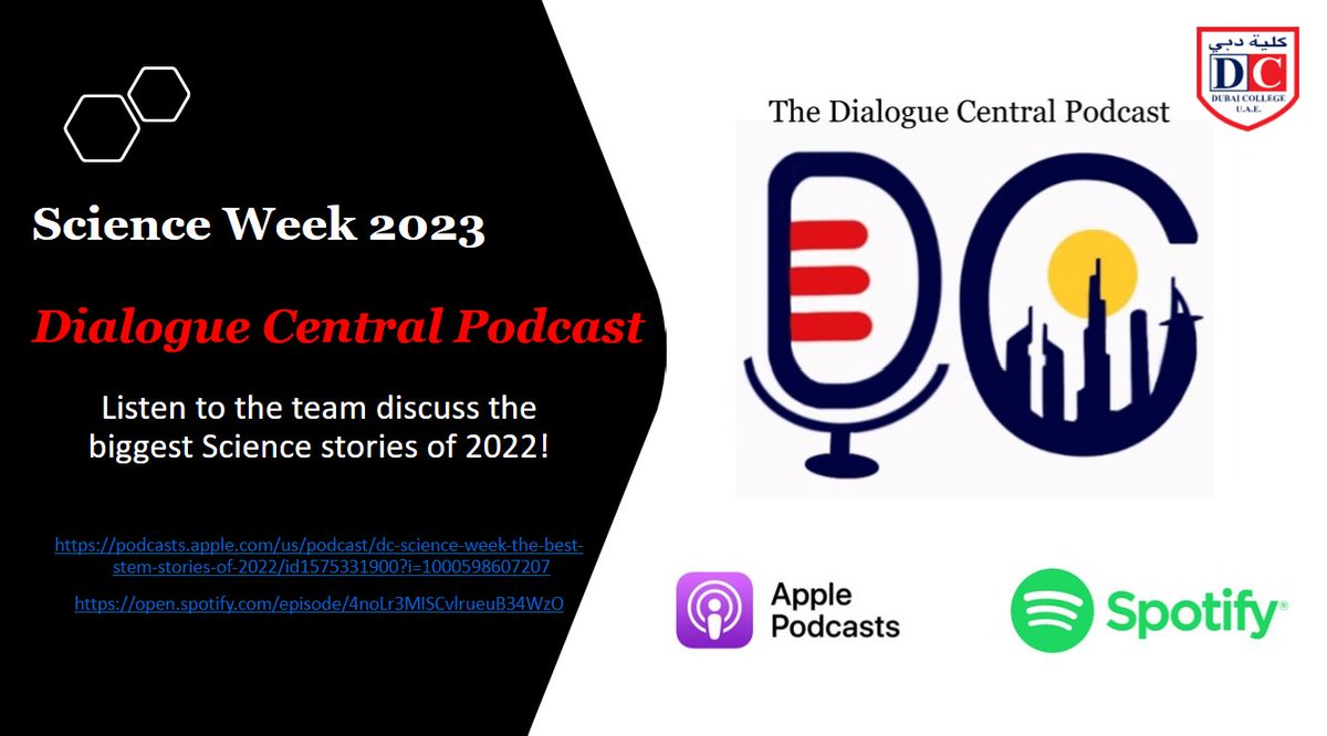 @DubaiCollege (@dubaicollege) on Twitter photo DC Science Week - listen to our Dialogue Central Podcast 'the best STEM stories of 2022'
<a href="/DCol_Science/">DC Science</a> <a href="/DColLearning/">DC Learning & Teaching</a> #STEM #DCScienceWeek
apple.co/3DTlRCV spoti.fi/3JS8SoY DC Science Week - listen to our Dialogue Central Podcast 'the best STEM stories of 2022'
<a href="/DCol_Science/">DC Science</a> <a href="/DColLearning/">DC Learning & Teaching</a> #STEM #DCScienceWeek
apple.co/3DTlRCV spoti.fi/3JS8SoY