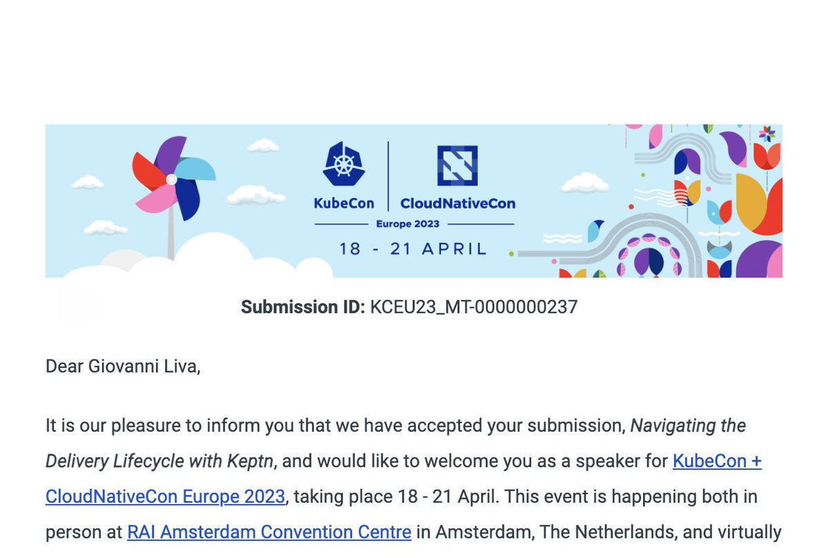 Very excited to be speaking at KubeCon EU this April about @keptnProject with @thisthatDC,  @bradmccoydev and @mehabhalodiya ✨

🌊'Navigating the Delivery Lifecycle with Keptn' ⛴