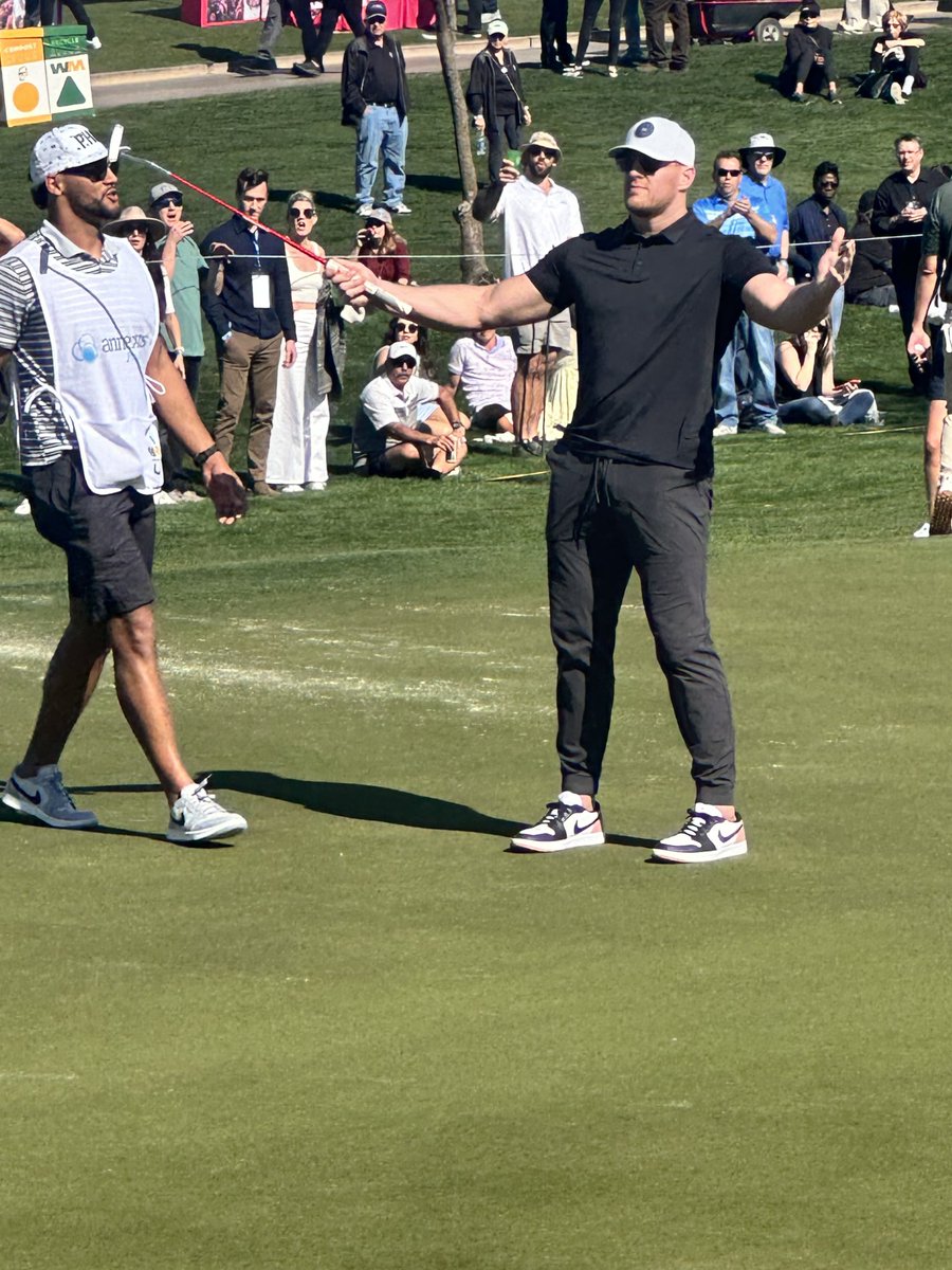 troopwvu's tweet photo. Had a blast at Waste Management.  JJ Watt after sinking a long put on hole 10.
⁦@JJWatt⁩ https://t.co/TdeOMsjXIN