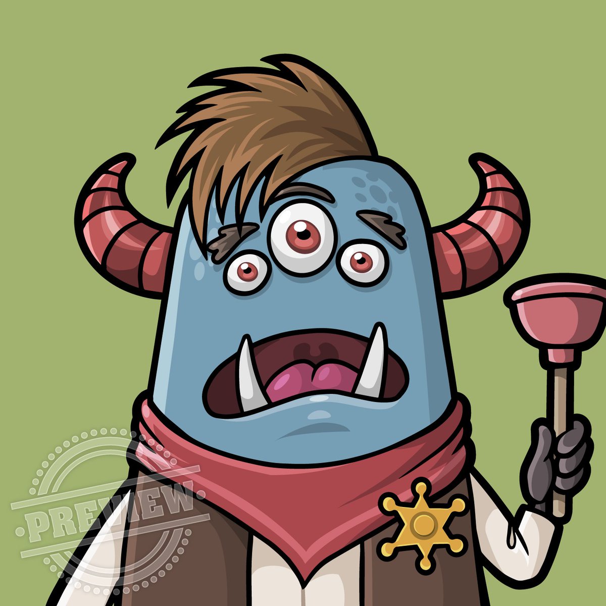 👀 SNEAK PEEK #2 👀

This monster belongs to the "CONES" cluster. They have the second shortest horns in Horntopia which looked a little like ice cream cones stuck to the top of their heads. 

If you want one...
👇👇👇
Interact and we'll DM 5 winners of WL spots!