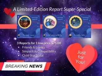 markgobear's tweet image. ❤️💗💕💖 A Valentine's Super Special -- Dive into your own custom Astro-Compatibility reports with our Friends &amp;amp; Lovers, Simpaticos, &amp;amp; Child Star Report Bundle - 3 reports for just $75! Now for a limited time... Learn more here: greatbearenterprises.com/product-page/v…

#astrology #compatibility