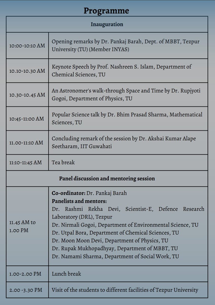 INYAS_INSA's tweet photo. INYAS is organizing an event to celebrate the International Day of Women and Girls in Science in collaborating with Tezpur University on 11.02.2023. 
@insa_academy @GlobalYAcademy @IndiaDST @PrinSciAdvGoI https://t.co/1pA9Umd4Vl