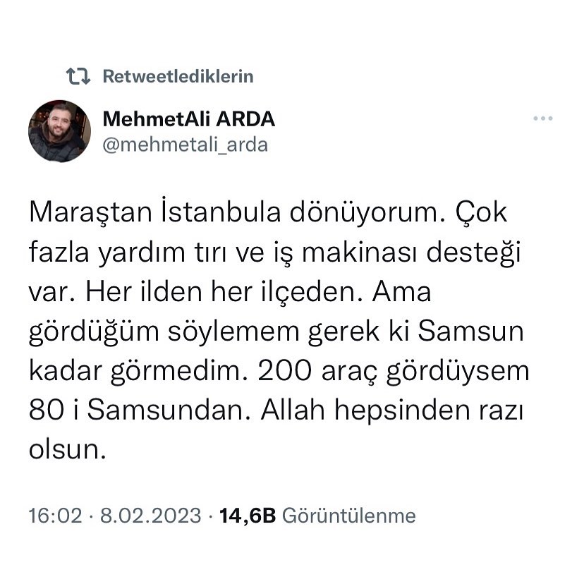 Biz çok güzel insanlarız Teşekkürler Samsun.